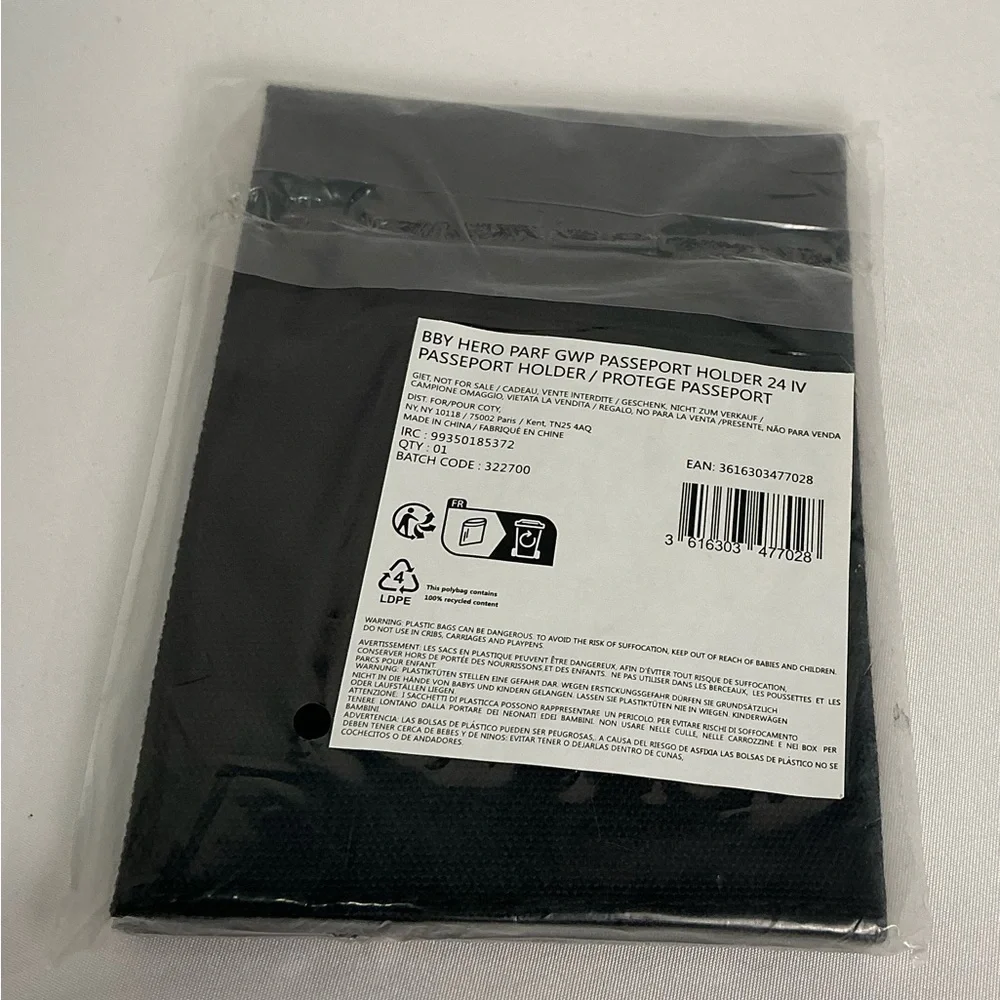 Burberry Black Canvas Passport Card Holder